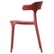 Fabulaxe Modern Plastic Outdoor Dining Chair with Open U Shaped Back, Red QI004228.RD - alternate 7